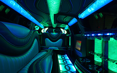 Inside a Stretch Limousine from our Limousine Services