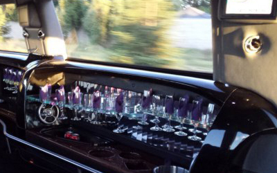 Inside an Excursion Limousine from our Limousine Services